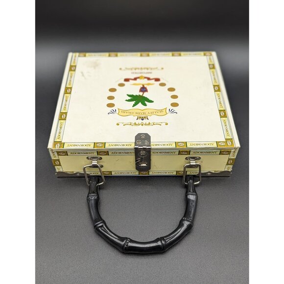 Woman's Cigar box Purse Adornment box with Tropical birds, Parrots, Floral Motif - Picture 1 of 10